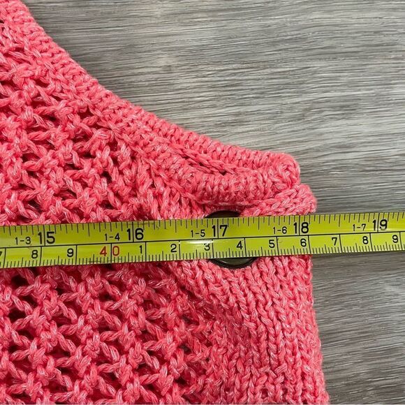 GUESS Pink Neat Knit Tank Top S Crochet Top - Picture 11 of 11